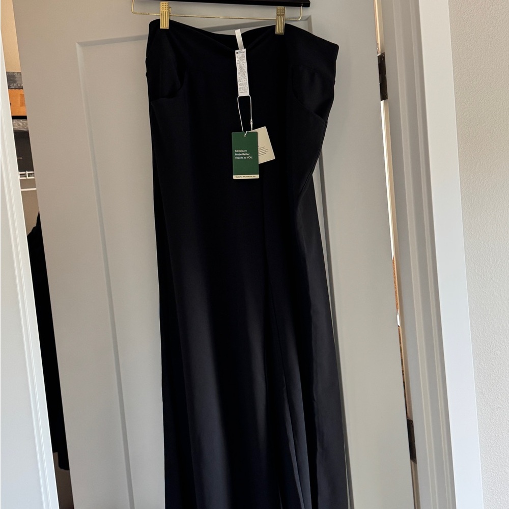 Black XL (16) Halara Tummy Control, Pockets, Wide Leg, Micro Waffle Work Pants